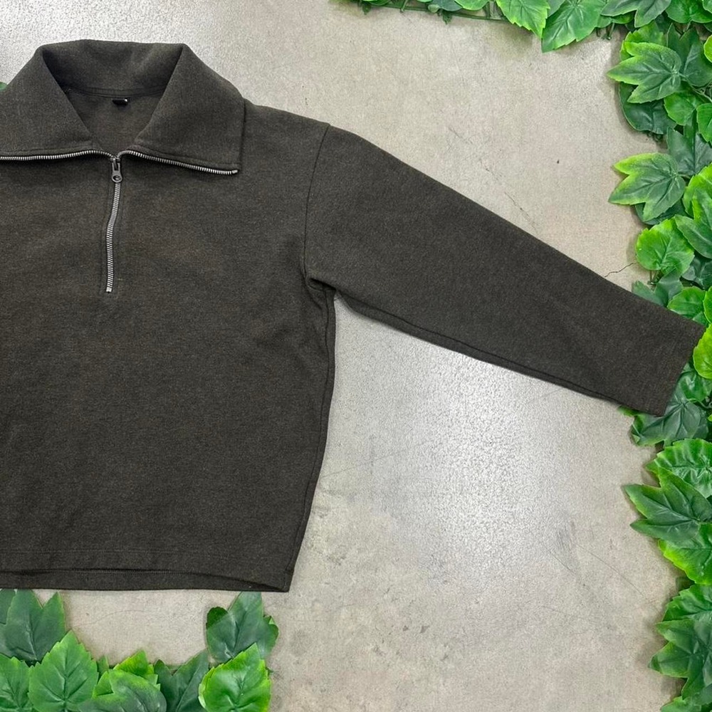 UNIQLO 1/4 Zip Fleece Pullover Brown Women's M - Picture 4 of 7
